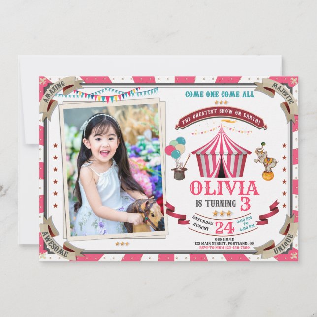 Photo Circus invitation anniversaire Festival Vint (Devant)