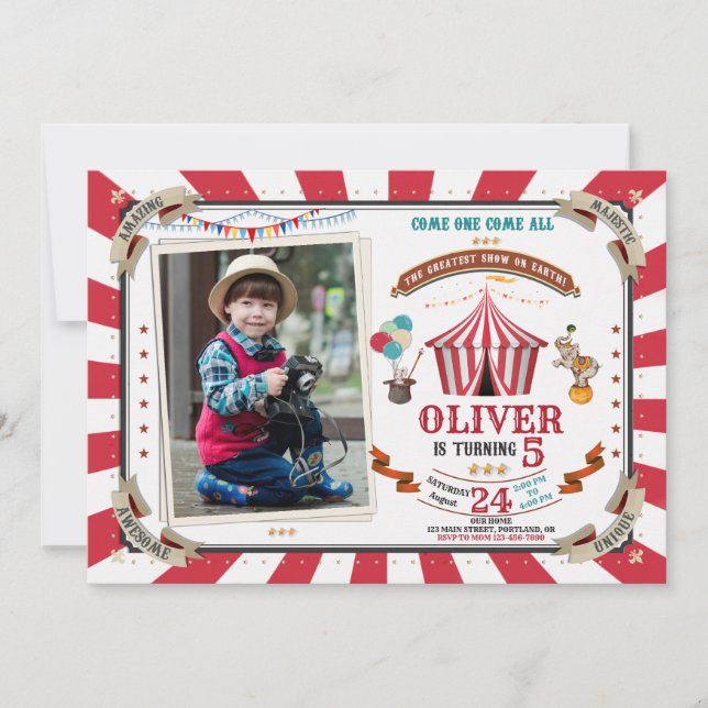 Photo Circus invitation anniversaire Festival Vint (Devant)