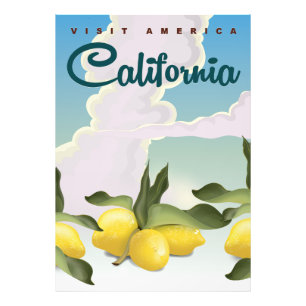 Photo Citrons de Californie Impression vintage de voyage