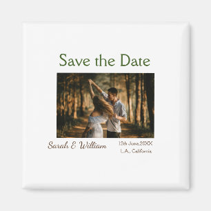 Photo classic white elegant typography wedding mod magnet