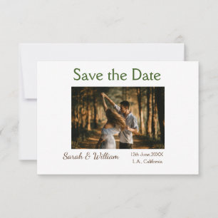 Photo classic white elegant typography wedding mod save the date