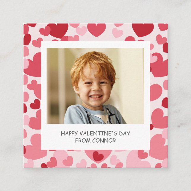 Photo Classroom Valentine Mini Card Personalized (Front)