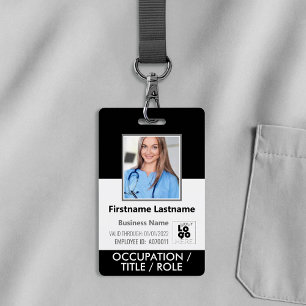 Photo, Code-barres, Nom du personnel et Logo Badge