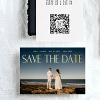 Photo Code QR Gold Foil Enregistrer la carte Date