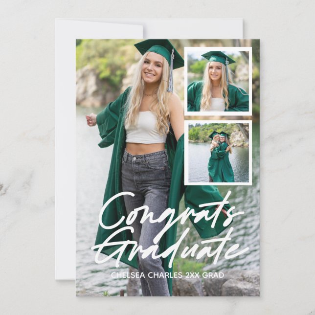 photo collafe graduation script Invitation (Front)