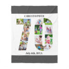 Photo Collage70th Birthday Grey White Picture