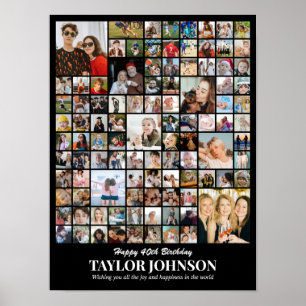 Photo Collage 100 Pictures 12x16 18x24 24x32 30x40 Poster