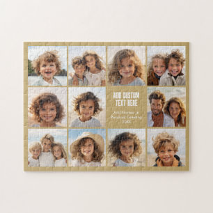 Photo Collage - 11 Pics and Text - Champagne Gold Jigsaw Puzzle