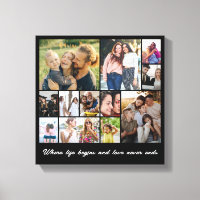 Photo Collage 12 Picture Grid Custom Square Black