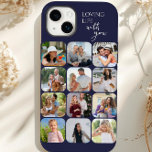Photo Collage 12 Picture Grid Loving Life with You Case-Mate iPhone 14 Plus Case<br><div class="desc">Modern photo collage iphone case with 12 of your favourite photographs. It is lettered with Loving Life with you - perfect for happy memories with friends and family. The photo template automatically displays your photographs in square format with rounded corners, laid out in a photo grid style. The The phone...</div>