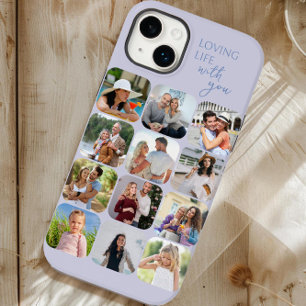 Photo Collage 12 Picture Grid Loving Life with You iPhone 14 Plus Case