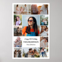 Photo Collage 12 Pictures 12x18 16x24 20x30 White
