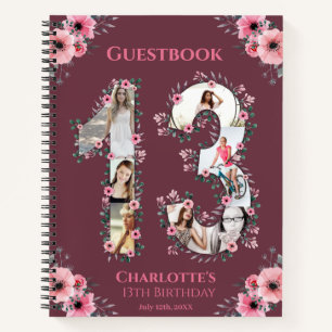 Photo Collage 13e Anniversaire Rose Flower livre d