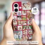 Photo Collage 18 Photos Custom Colour Magenta iPhone 16 Case<br><div class="desc">Carry 18 of your favourite pictures on this custom colour cell phone case utilizing this easy-to-upload photo collage template with a variety of shapes and sizes (shown in pink). PHONE OPTIONS: The sample is shown in the iPhone 16 model and Barely There case style--other phone models and case style are...</div>