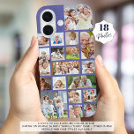Photo Collage 18 Photos Custom Colour Purple iPhone 16 Case<br><div class="desc">Carry 18 of your favourite photos on this custom background colour cell phone case utilizing this easy-to-upload photo collage template with a variety of shapes and sizes. Change the lavender purple background colour in EDIT. PHONE OPTIONS: The sample is shown on the Apple iPhone 16 with the "Barely There" case--other...</div>