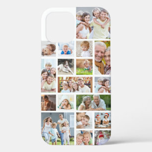 Photo Collage 18 Photos Custom Colour White iPhone 12 Case
