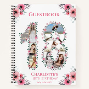 Photo Collage 18e anniversaire rose Flower livre d