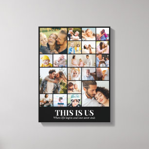 Photo Collage 20 Pictures 12x16 18x24 24x32 30x40 Canvas Print