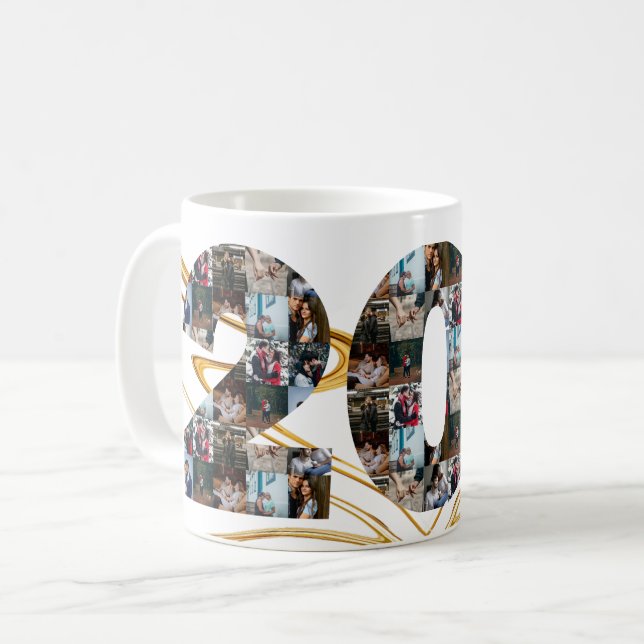 Photo collage 20 year anniversary gifts by year  coffee mug (Front Left)