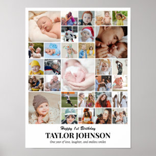 Photo Collage 30 Pictures 12x16 18x24 24x32 30x40 Poster