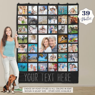 Photo Collage 39 Photo Collage Personalized Fleece Blanket