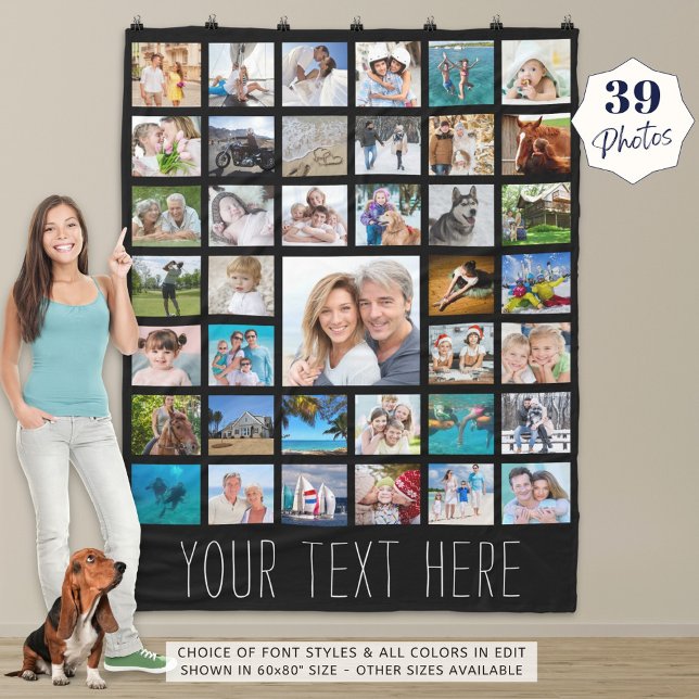 Photo Collage 39 Photo Collage Personalized Fleece Blanket (Creator Uploaded)