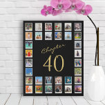 Photo Collage 40th Birthday Chapter 40 Faux Canvas Print<br><div class="desc">Celebrate the 40th birthday of someone special with this unique and meaningful gift: our faux canvas print featuring their favourite photos in a 32-photo collage template. Personalize this anniversary gift with the recipient's favourite photographs to create a lasting memory of their special milestone. A perfect way to commemorate their 40th...</div>