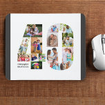 Photo Collage 40th Birthday Number 40 Personalized Mouse Pad<br><div class="desc">Create your own personalized mouse pad for a unique 40th birthday gift. The number 40 photo collage is on a white background with smart charcoal grey borders. The design includes up to 15 different photographs - in different shapes and sizes - to give you the plenty of flexibility in placing...</div>