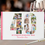 Photo Collage 40th Birthday Remember When ... Pink Guest Book<br><div class="desc">This personalized photo guest book is a lovely milestone birthday keepsake for a 40th Birthday. You can either let the guests at the 40th birthday party celebration add their well wishes and reminiscences or, if you're not having a party, you can pre-fill it with photos and "remember when ... ",...</div>