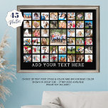 Photo Collage 45 Photos Personalized Black<br><div class="desc">Create your own photo collage photo print with this easy-to-upload template for 45 pictures to make a keepsake gift personalized with your text, title or message to commemorate a special occasion or for a display of a compilation of favorite photo memories. PHOTO TIP: Pre-crop/size your photos into a square shape...</div>