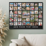 Photo Collage 45 Photos Personalized Custom Colour Faux Canvas Print<br><div class="desc">Easily create a photo memories display on a faux canvas print with this easy-to-upload photo collage grid template with 45 pictures to commemorate a special event or milestone or for a meaningful photo keepsake gift personalized with your text, title or message. ASSISTANCE: For help with design modification or personalization, colour...</div>