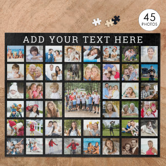 Photo Collage 45 Photos Personalized Custom Colour Jigsaw Puzzle