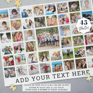 Photo Collage 45 Photos Personalized Custom Colour Jigsaw Puzzle
