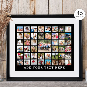 Photo Collage 45 Photos Personalized Custom Colour Poster