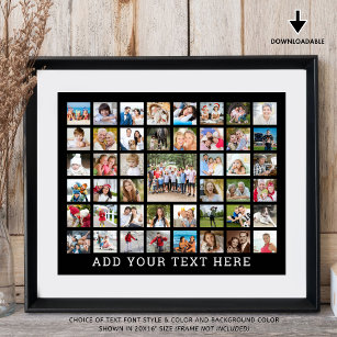Photo Collage 45 Photos Personalized Custom Colour Poster