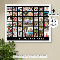 Photo Collage 45 Photos Personalized Custom Colour