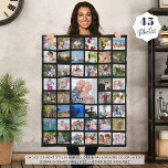 Photo Collage 45 Pics Editable Colour Personalized Fleece Blanket<br><div class="desc">Make a collage of your 45 favourite photos commemorating a special event or milestone or for a meaningful, memorable gift. PHOTO TIP: Pre-crop/size your photos into a square shape or have the subject in the middle BEFORE uploading for fastest, easiest results. Add a name, title or any text or simply...</div>