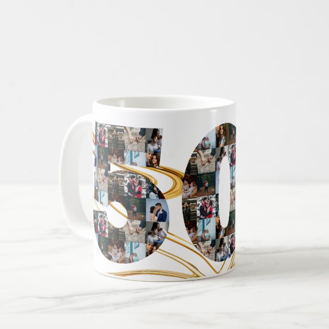 Photo collage 50 year anniversary gifts by year coffee mug (Front Left)