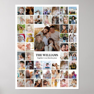 Photo Collage 52 Pictures 12x16 18x24 24x32 White Poster