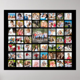 Photo Collage 53 Photos Personalized Custom Colour Poster