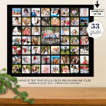 Photo Collage 53 Photos Personalized Custom Colour Poster<br><div class="desc">Create your own photo collage poster print with this easy-to-upload template for 53 pictures personalized with your text in your choice of font styles and colour and/or background colour and poster size to commemorate a special occasion or event. OPTIONS: The sample is shown in a 24x20" size on Value Paper...</div>