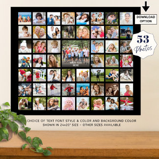 Photo Collage 53 Photos Personalized Custom Colour Poster