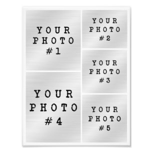 Photo Collage 5 Photo Grid Layout Photo Paper Print