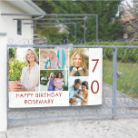 Photo Collage 5 Picture 70th Birthday Banner<br><div class="desc">Personalized banner celebrating a 70th Birthday - or customize for any other age! The photo template is set up for you to add 5 of your favourite photos which are displayed in a photo collage of horizontal landscape and vertical portrait formats. The wording simply reads "Happy Birthday [your name]" in...</div>