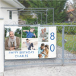 Photo Collage 5 Picture 80th Birthday Banner<br><div class="desc">Personalized banner celebrating a 80th Birthday - or customize for any other age! The photo template is set up for you to add 5 of your favourite photos which are displayed in a photo collage of horizontal landscape and vertical portrait formats. The wording simply reads "Happy Birthday [your name]" in...</div>