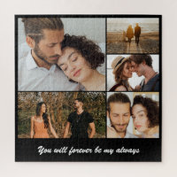 Photo Collage 5 Picture Grid Custom Square Black