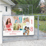 Photo Collage 5 Picture Personalized 18th Birthday Banner<br><div class="desc">Personalized banner celebrating an 18th Birthday - or customize for any other age! The photo template is set up for you to add 5 of your favourite photos which are displayed in a photo collage of horizontal landscape and vertical portrait formats. The wording simply reads "Happy Birthday [your name]" in...</div>