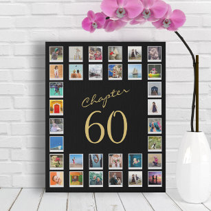 Photo Collage 60th Birthday Chapter 60 Faux Canvas Print