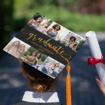 Photo Collage 6 Picture Gold Graduate Graduation Cap Topper<br><div class="desc">Personalized graduation cap topper with 6 of your favourite photos, your name and your graduation year. The photo template is set up for you to add 6 square / instagram photos as a keepsake of your study years. Your pictures are displayed in a simple grid style photo collage, framing the...</div>