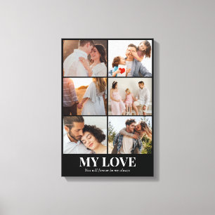 Photo Collage 6 Pictures 12x18 16x24 20x30 24x36 Canvas Print